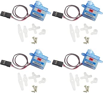 Geekstory 4 PCS 3.7g Micro RC Digital Servo Motor 90° GH-S37D for Airplane Drone Arduino Blue