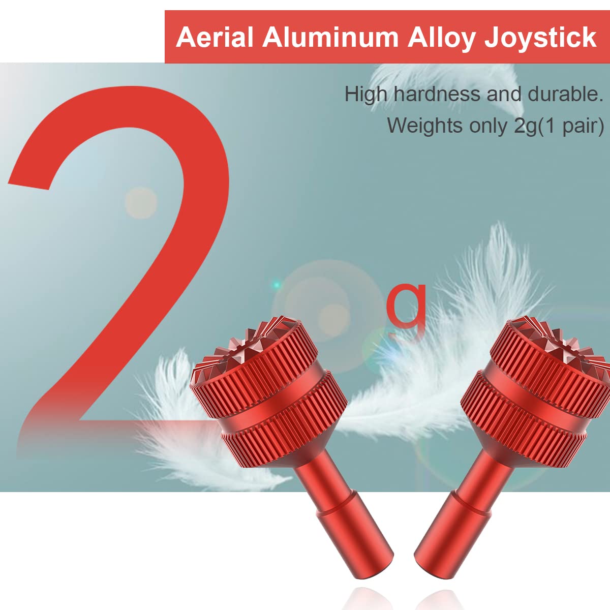 4 Pezzi Stick per Controller per Droni, Alluminio Joystick per Droni Staccabile Bilanciere per Pollice Ricambio per DJI Mini 3 PRO DJI Controller RC Smart Accessori (Argento, Rosso