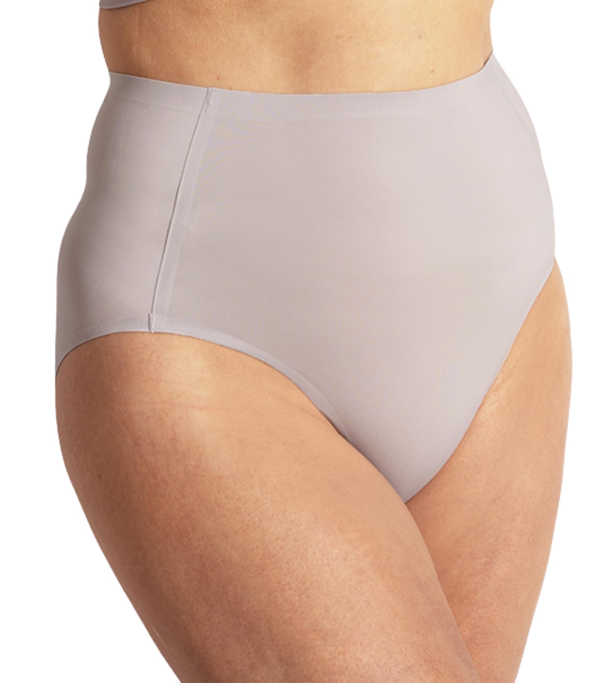 High Waist Seamless Bonded Brief Underwear Pale Grey S
