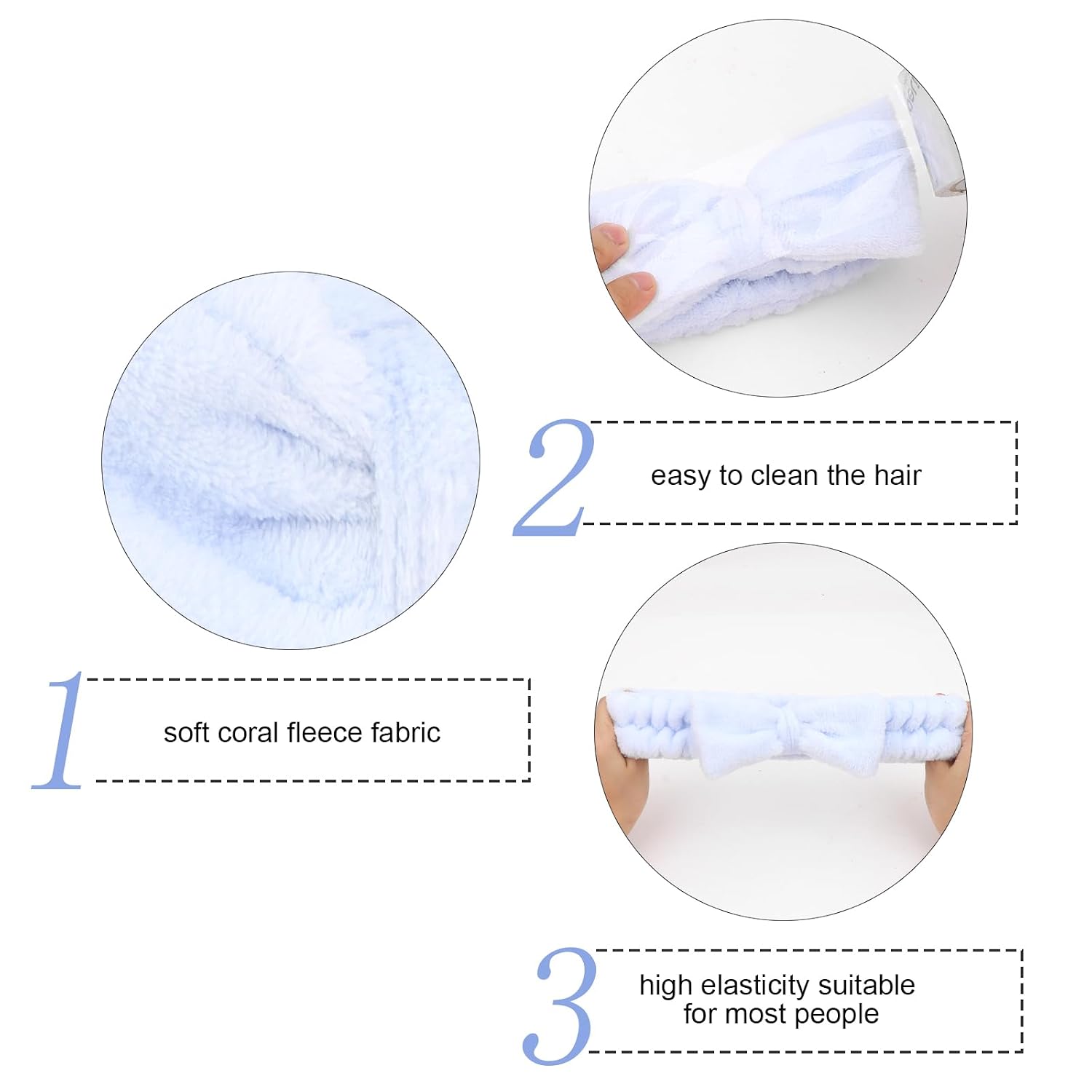 Semato Bachelorette Party Favor Set - Bride & Bridesmaid Spa Headbands (1 Bride + 7 Blue)