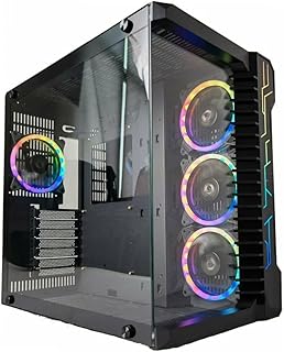 A19 Series Gamma X1 M-ATX/ATX/ITX Computer Gaming Case 2-Sided Glass,USB3.0, with 4 ARGB Light-Emitting 12cm Fans with and 1 ARGB Fan Controller That can Support 10 Ports(A19 Series Gamma X1)