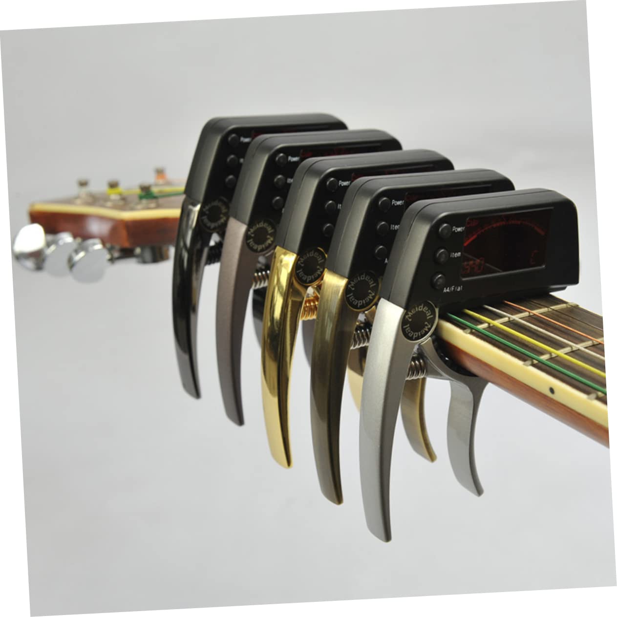 Toyvian 3stücke Elektronischer Clip Gitarrenstimmer Und Kapodaster Hochsensitives Lcd-tuninggerät Für Akustikgitarre Gitarre Ukulele Und Banjo Silber