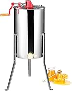 VEVOR Honey Extractor, 2/4 Frame Stainless Steel Manual Beekeeping Extraction, Honeycomb Drum Spinner with Transparent Lid, Apiary Centrifuge Equipment with Height Adjustable Stand, Silver