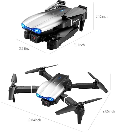 Miniatura 3 de Drones plegables con cámara 4K HD FPV, cuadricóptero aéreo portátil Rc, modo de retención de altitud sin cabeza, ajuste de velocidad de inicio,