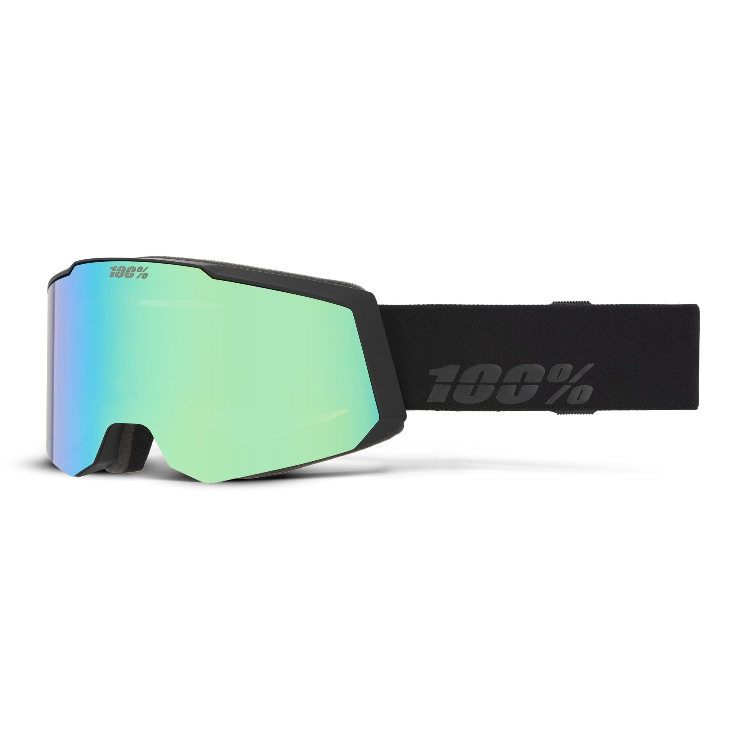100% SNOWCRAFT S HiPER Premium Protective Goggles (Black/Green - Mirror Green Lens)
