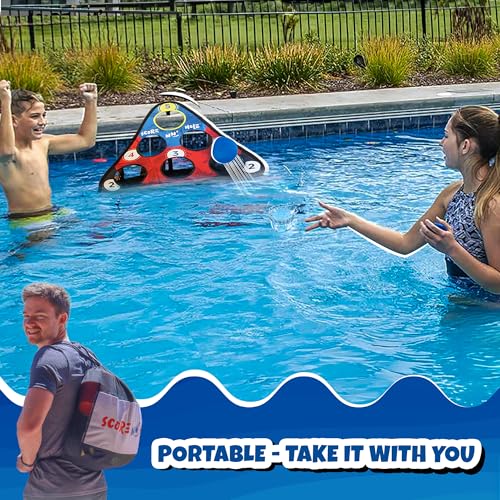 Image of SKIP NN' HOLE Original Fun Stonne Skipping Meets Pool Cornhole Game Floating | for All Ages | Fun Swimming Pool Game for Adults and Family | Easy Setup, Durable, Portable Water and Lake Toy |