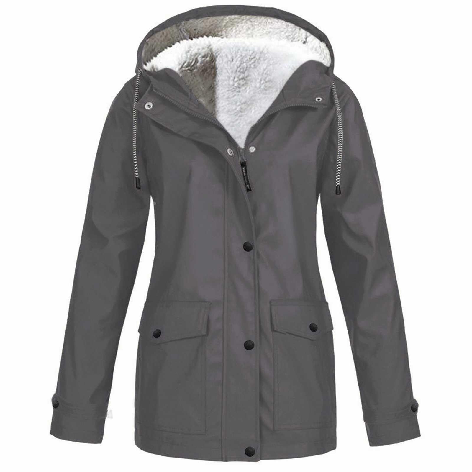Felpa Con Cappuccio In Pile Da Donna Parka Giacche A Calde Invernali Cappotti Sci Capispalla Neve Impermeabile Antipioggia Womens Rain Jacket Lungo Moto Giacca Soft Shell Trekking Anti