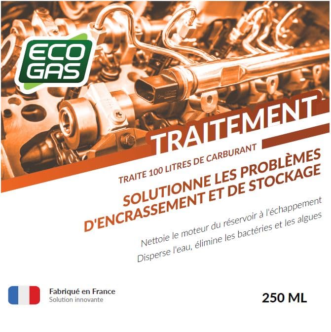Traitement CURATIF | Nettoyant moteur, injecteurs, turbo, vanne EGR, Filtre à Particules (FAP) | Décalaminage Intégral, décrassant moteur Essence ou Diesel | 250ml, pour réservoir jusqu'à 100L