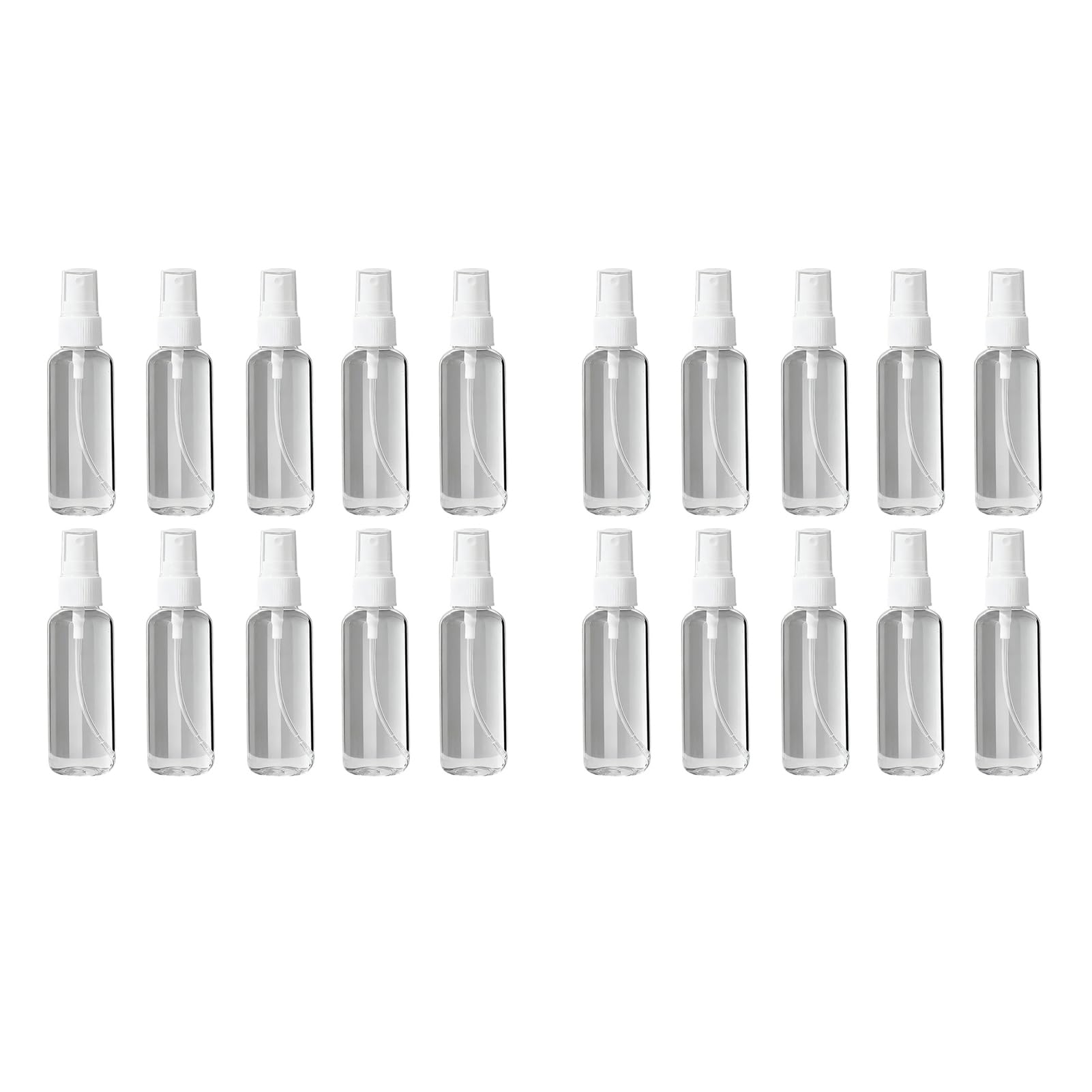 Rikuuui Empty Spray Bottles Set, Leak-proof Fine Mist Sprayer, Durable Refillable PET Container for Cleaning, Hair, Skincare, 30ml 50ml 100ml Portable Sizes 100ML 20PCS