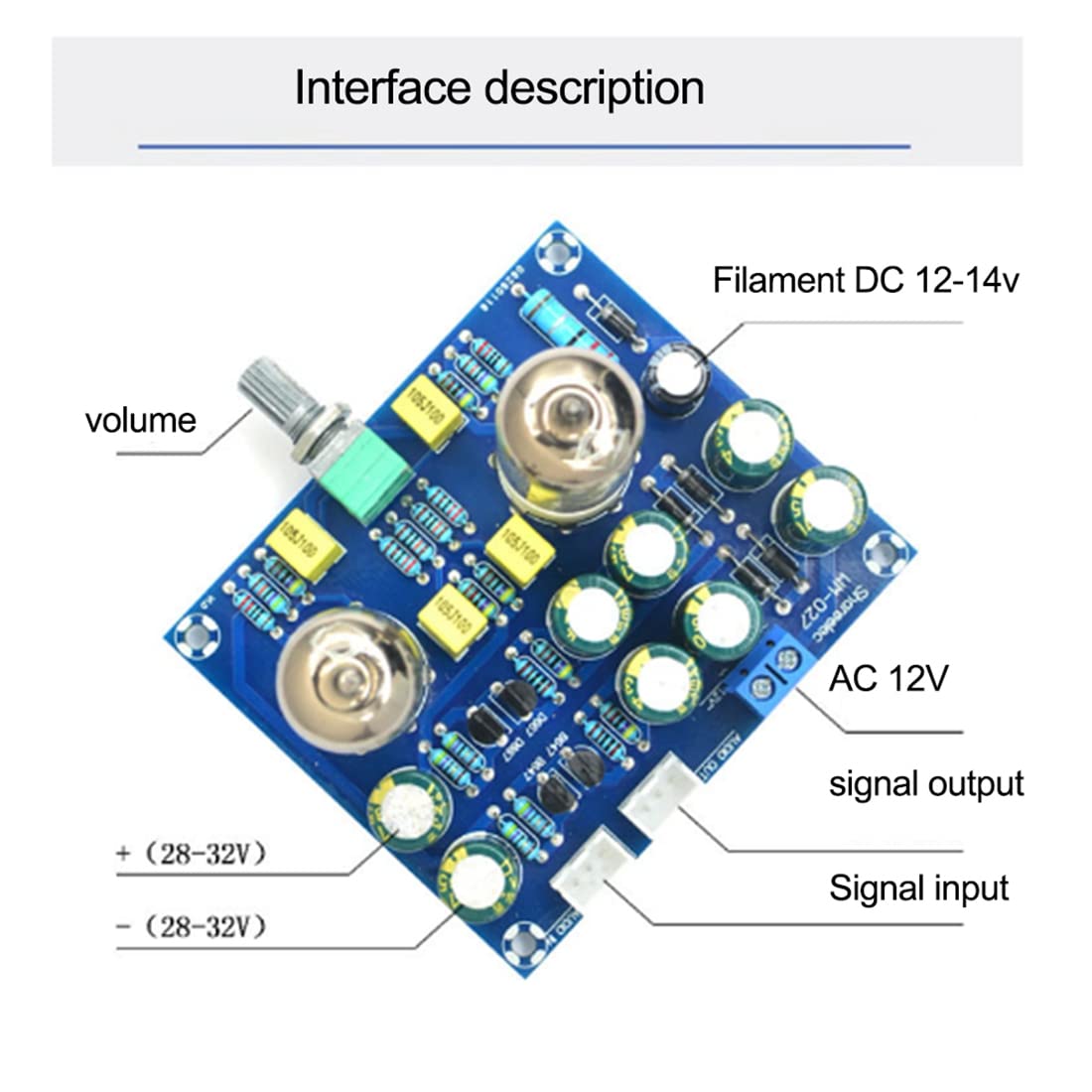 AC 12V 1A 6J1 Value Preamp Tube Preamp Amplifier Board PreAmplifier Headphone DIY Kits