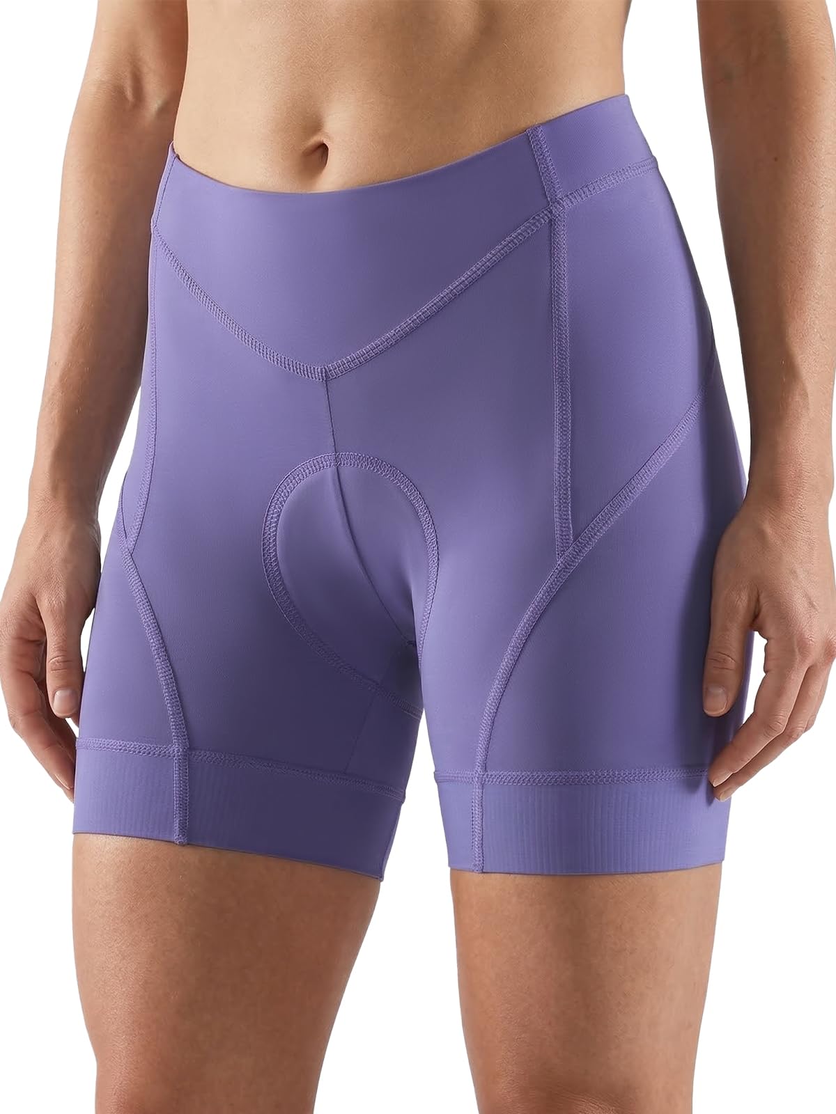 BERGRISAR Radunterhose Damen Gepolstert Fahrradhose Hoher Taille Anti-Rutsch Atmungsaktive Radlerhose mit 4D Sitzpolster