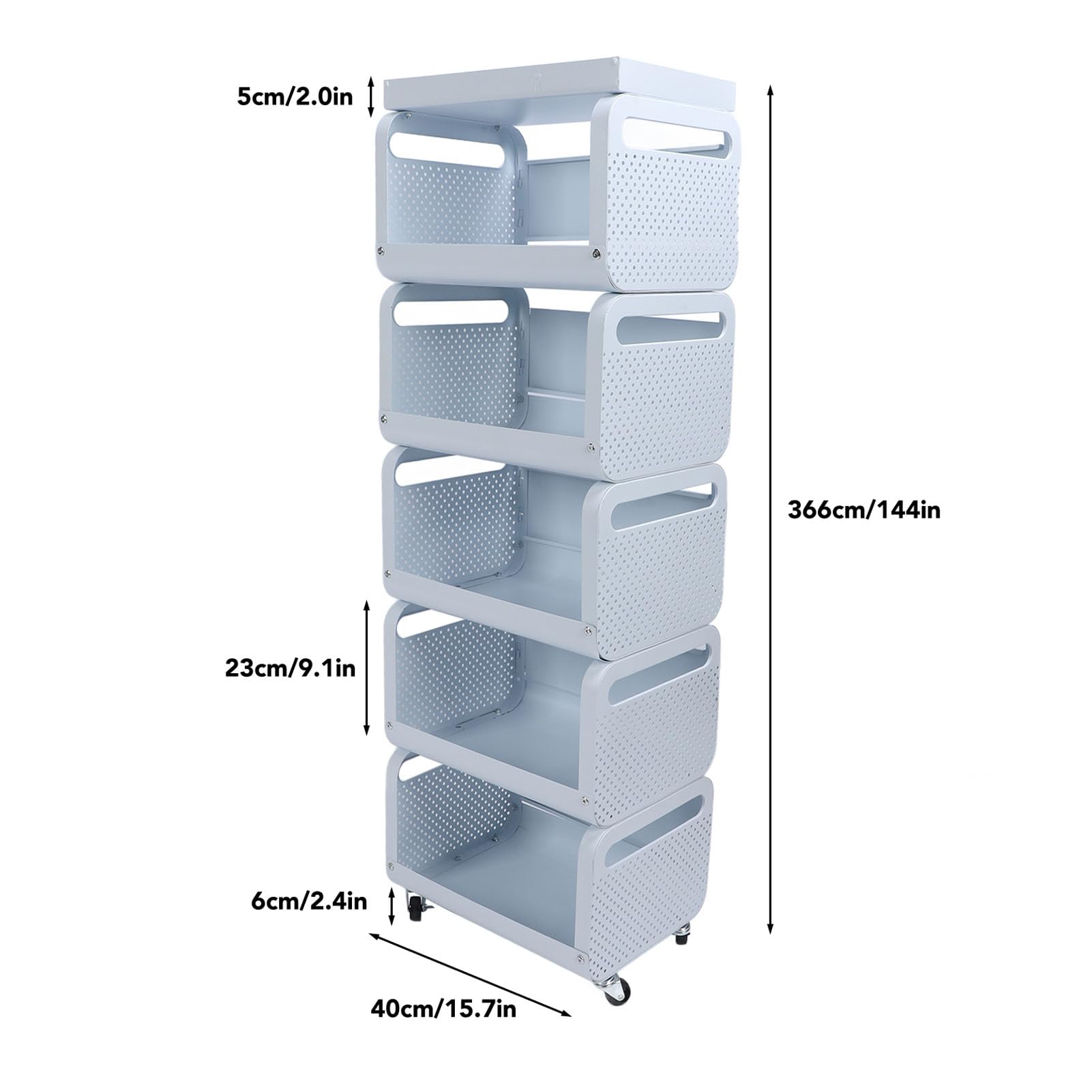 Scaffale Mobile con Ruote Piroettanti, Organizer per la in