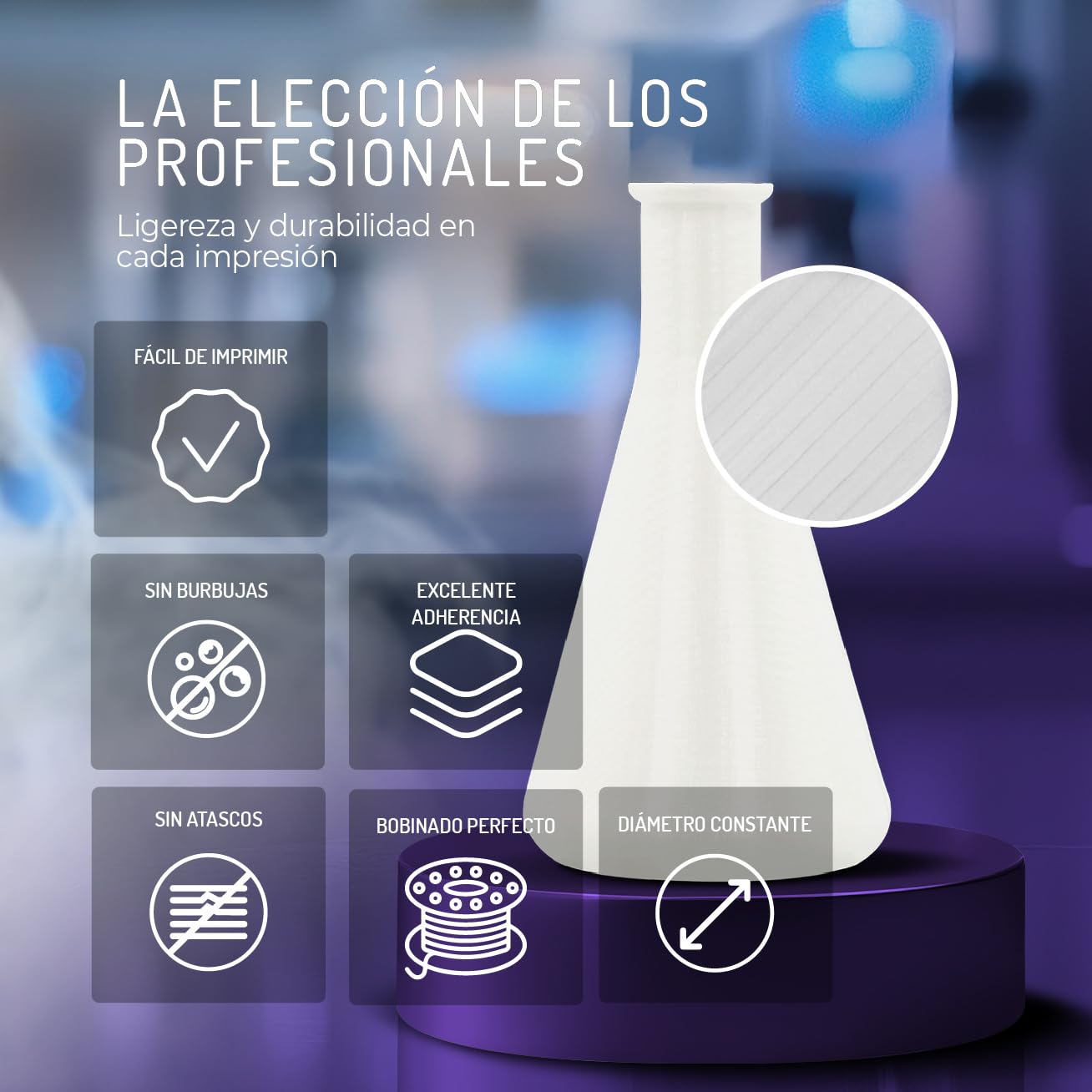 WINKLE Filamento Polipropileno 1.75mm Blanco 1.5kg, Filamento Impresora 3D | Filamento PP, Resistencia a Humedad y Químicos, Fabricado en España, Precisión Dimensional +/- 0.05mm, Bobina 1.5kg