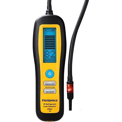 Fieldpiece - DR82 Infrared Refrigerant Leak Detector - Ultra-Sensitive Leak Sniffer with Large, Backlite LCD Screen - Lightweight HVAC Tool