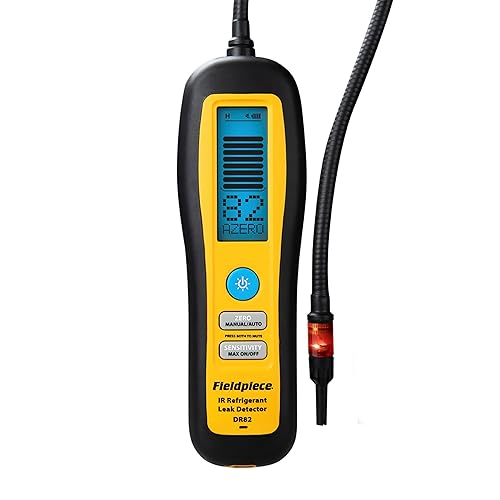 Fieldpiece - DR82 Infrared Refrigerant Leak Detector - Ultra-Sensitive Leak Sniffer with Large, Backlite LCD Screen - Lightweight HVAC Tool
