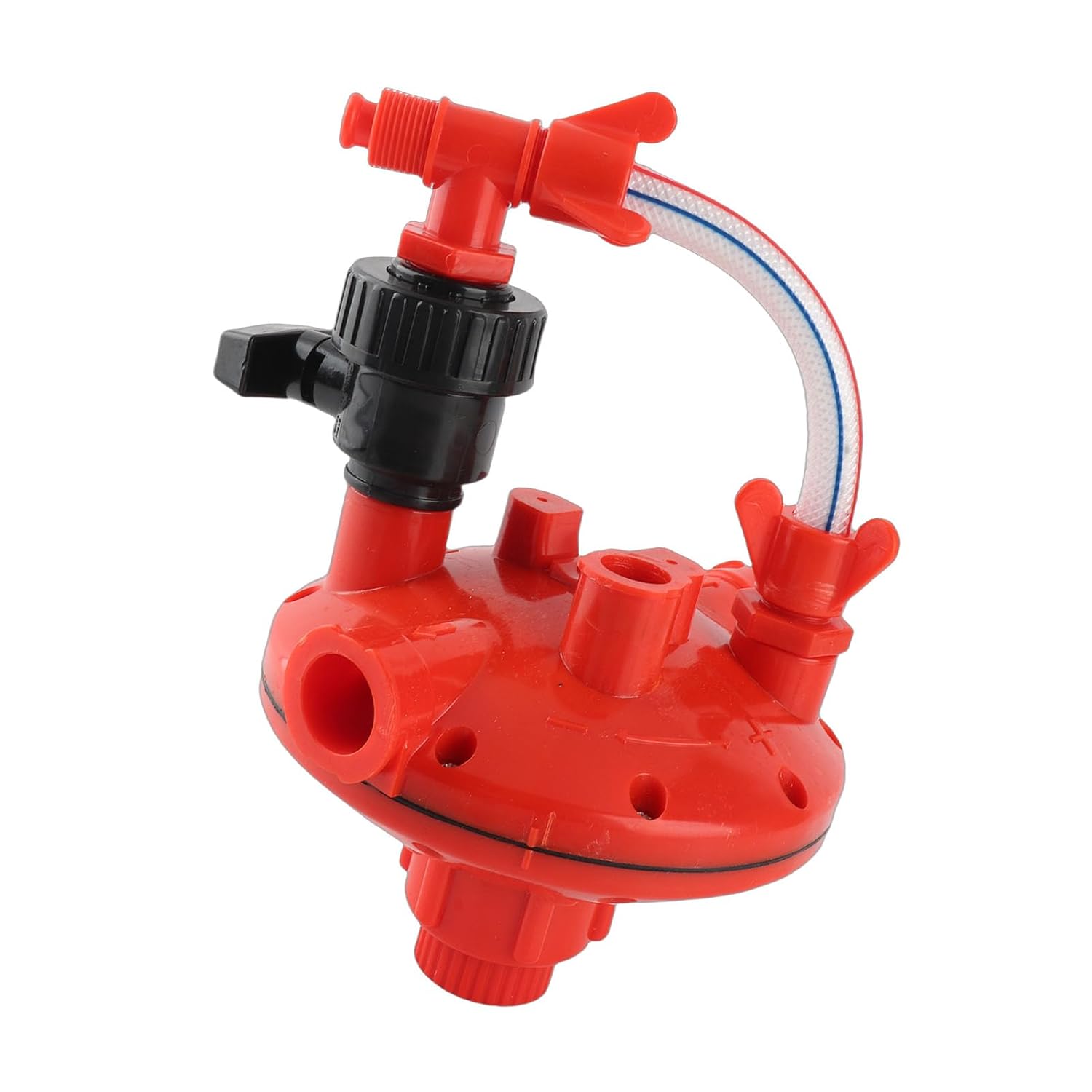 Chicken Water Dispenser Pressure Regulator, 2 Way Recoil Pressure Regulator Increasing Reducing Valve for Poultry Chicken Drinking Farm Equipment(Red)