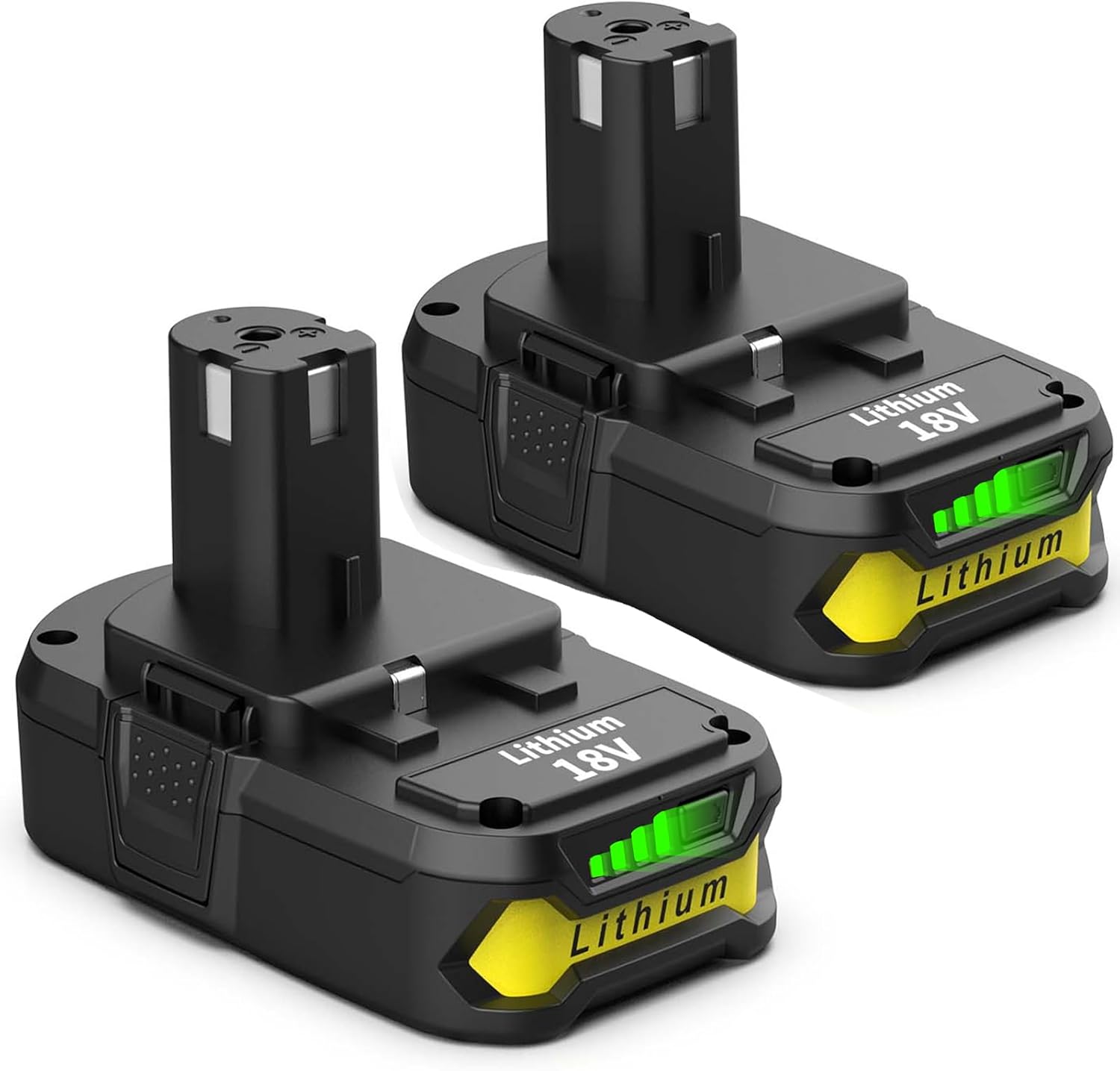 4.0Ah 18V Battery Replacement for Ryobi 18V Battery ONE + Plus Lithium Ion P102 P103 P104 P105 P107 P108 P109 P118 P189 Compatible with Ryobi 18 Volt Tools (2 Pack)