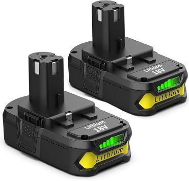 4.0Ah 18V Battery Replacement for Ryobi 18V Battery ONE + Plus Lithium Ion P102 P103 P104 P105 P107 P108 P109 P118 P189 Compatible with Ryobi 18 Volt Tools (2 Pack)