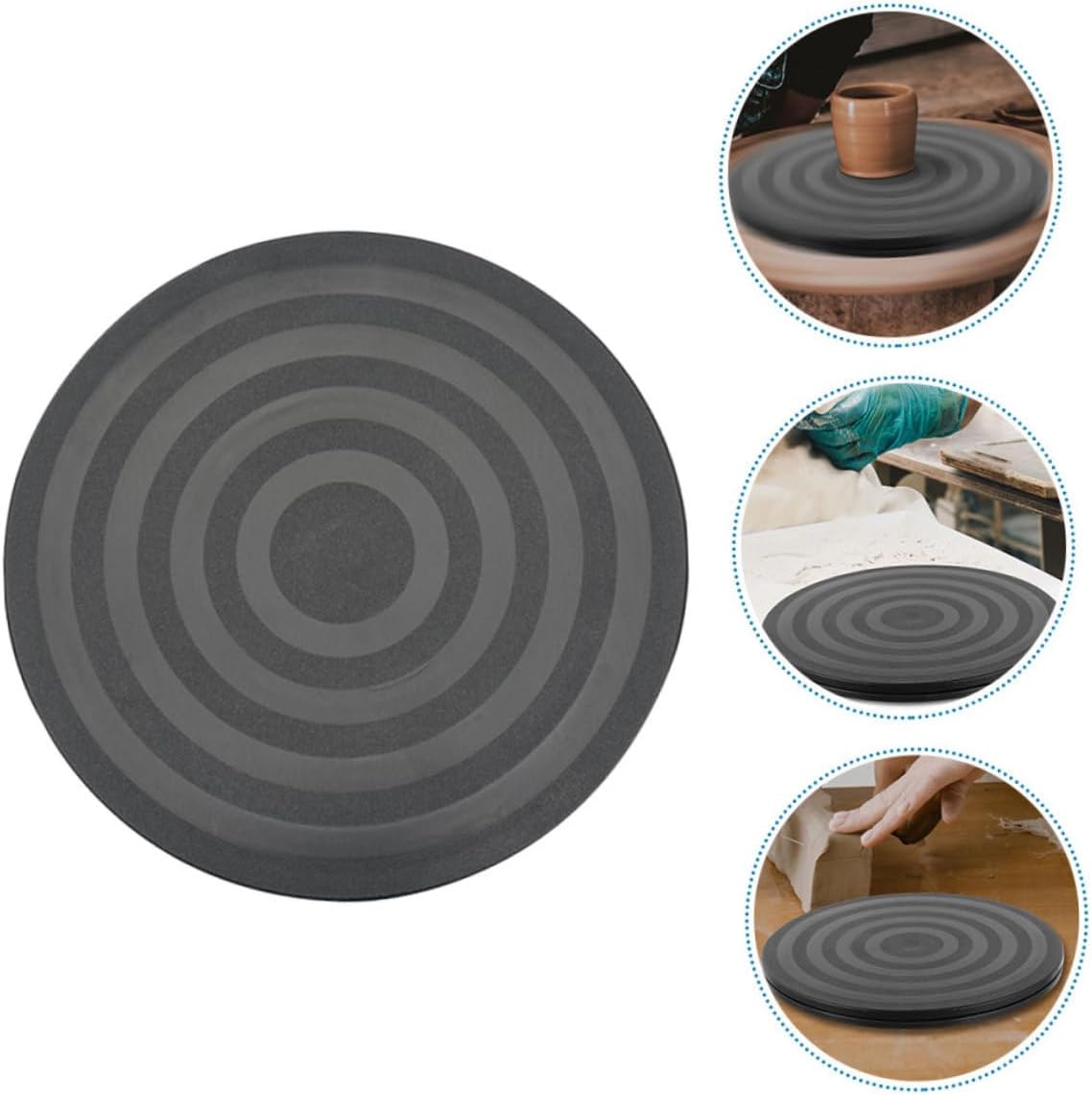SHOWERORO 2pcs Plastic Turntable Rotating Stand for Pottery Lazy Susan Turntable Swivel Base No Assembly Needed
