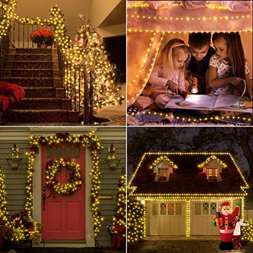 Ollny Outdoor Christmas Tree Lights - 40M 400 LED Fairy Light Christmas Decorations Waterproof String Light with Timer Remote Control 8 Lighting Modes for Outside Garden Window