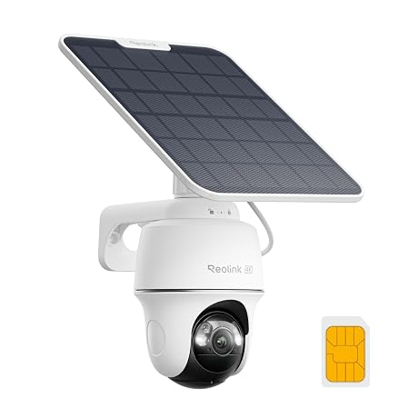 REOLINK 4K LTE Cellular Security Camera Wireless Outdoor, 360° Smart Detection with Auto-Tracking, Solar Powered, SIM Card Included, Local/Cloud Storage, Color Night Vision, Go PT Ultra Updated Ver.