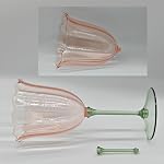 12 Packs Flower-Shaped Wine Glasses 10oz Floral Tulip Champagne Coupe Glasses Detachable 3-Part Unbreakable Dessert Parfait Drinking Cups Pink Bowl Green Stem for Wedding Birthday Bridal Shower