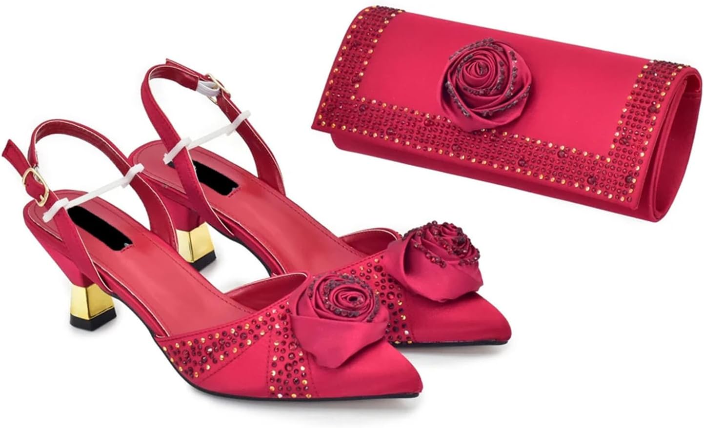 Women Nigerian Shoes and Bags Set Decorated with Shoe and Bag Set for Party
