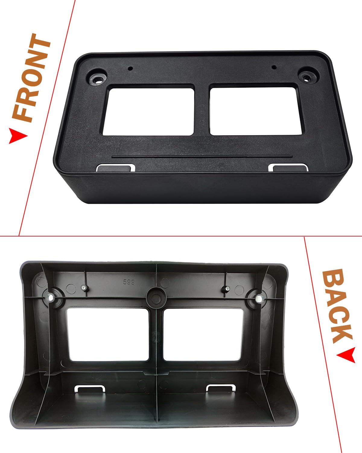 Front License Plate Frame for Toyota Tundra 2022 2023 2024 2025 2026 Front Bumper License Plate Holder Mounting Bracket Cover Replace # 751010C040 Partslink # TO1068171