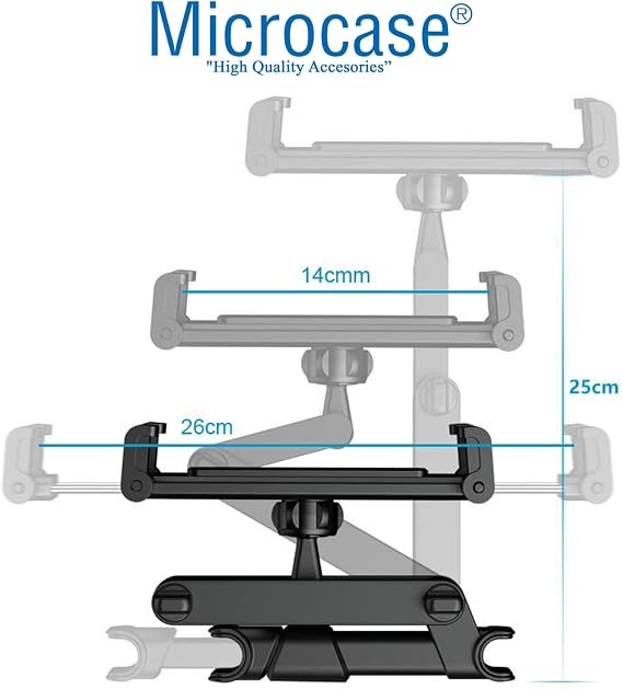 Microcase Araç İçi Koltuk Arkası Uzayan Başlıklı Tablet Telefon Tutucu Siyah-Kırmızı - AL2899