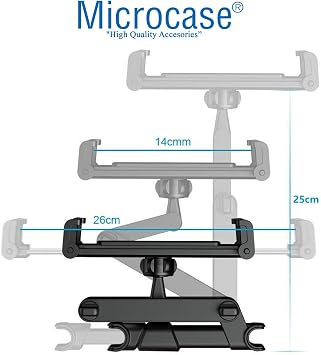 Microcase Araç İçi Koltuk Arkası Uzayan Başlıklı Tablet Telefon Tutucu Siyah-Kırmızı - AL2899