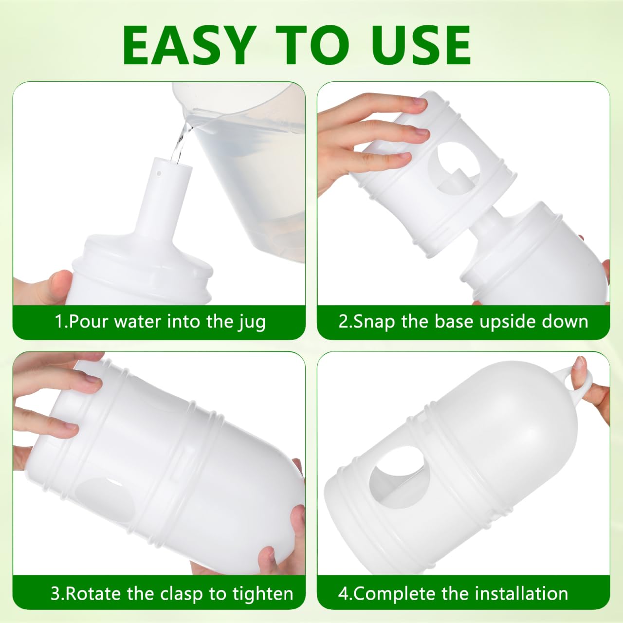 balacoo Dispensador de agua para pájaros: 2 comederos de agua para palomas, hervidor de agua desmontable para palomas, botella de agua universal para pájaros, práctico dispensador de agua para