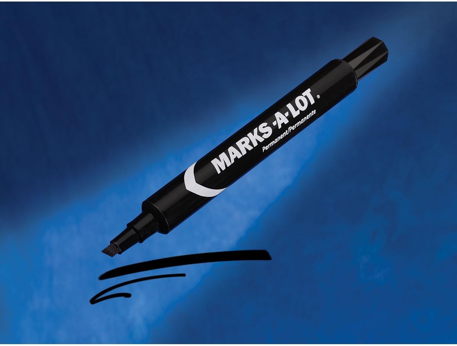 Marks-A-Lot 08888 Large Desk Style Permanent Marker, Chisel Tip, Black (Pack of 12) (2-(Pack of 12))