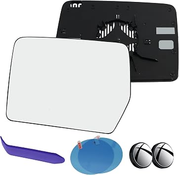 EAP Driver Side Mirror Glass Compatible with Ford F150 2005-2009, Heated Without Auto Dimming, 4L3Z17K707AA, 4L3Z17K707DB