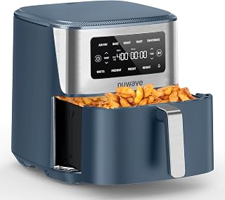 NUWAVE Brio Plus 6-in-1 Air Fryer, 7 Quart Large Capacity, Precise Temperature Control 22℉ - 450℉, Non-Toxic Non-Stick, PF... Price In India