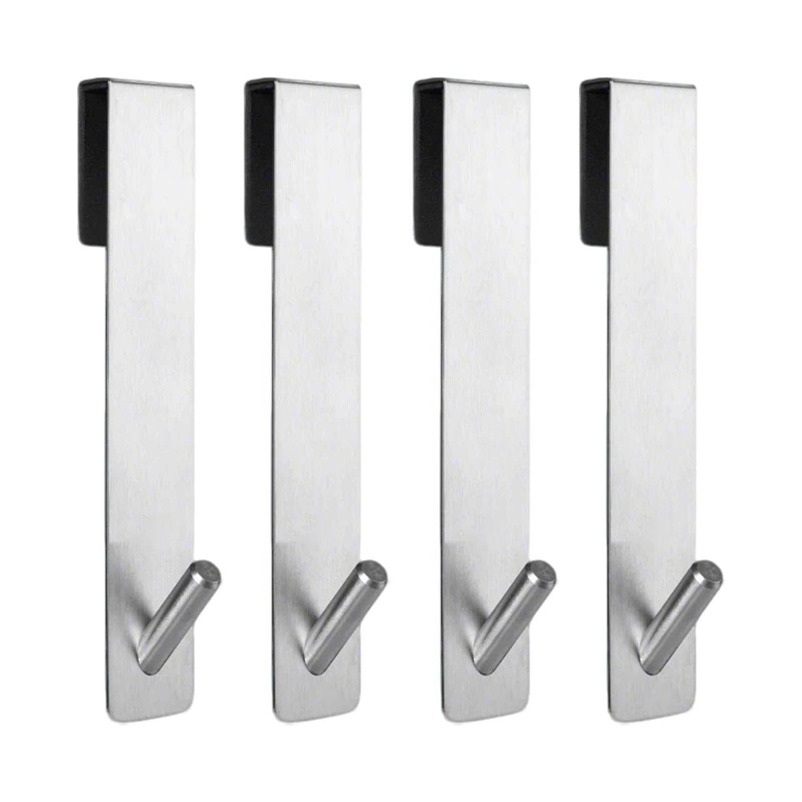 KMDZDZGS Glass Shower Towel Hook, Stainless Steel Overdoor Shower Hooks Hanger, No-Drilling Towel Rail Hook, Frameless Glass Shower Door Hooks for Hanging Bath Towels Bathrobes Coat (Silver / 4PCS)