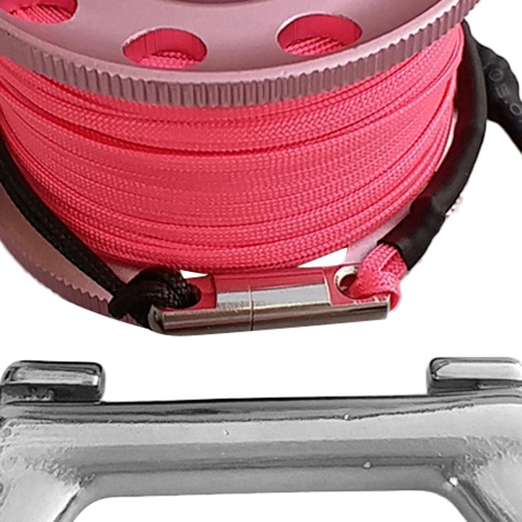 kowaku Cave Wreck Reel for Scuba Diving, 15M Line with End Snap, Pink