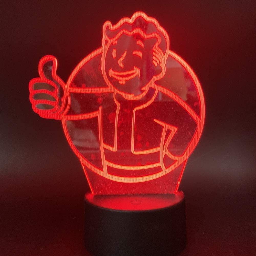 althiqahkeyGame Fallout Shelter 3D LED Night Light Touch Sensor Color Changing Nightlight Gift for Kids Child Decorative Lamp