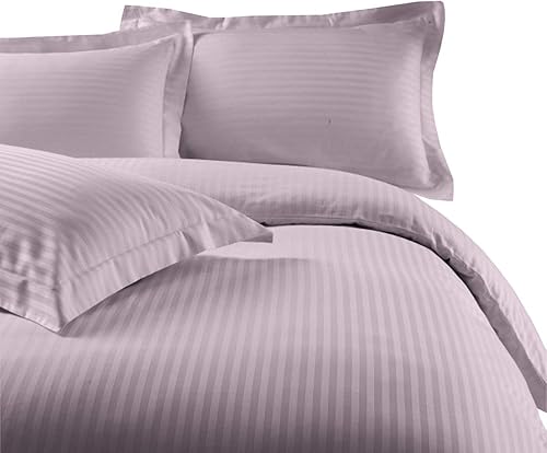 Miniatura 3 de wrinkle-free Damasco rayas 3pc juego de funda nórdica por Royal Hotel Collection, 95gm, 100% Microfibra