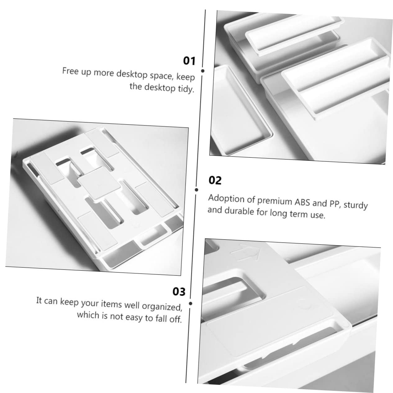 Happyyami 2pezzi Sottotavolo Portapenne Estraibile Organizer Per Cancelleria Articoli Per Ufficio Cassetto Invisibile Portaoggetti Per Scrivania