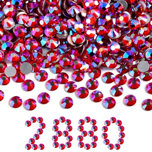 Image of Beadsland Flat Back Crystal Rhinestones Bulk, Light Siam AB, SS30, 2880pcs