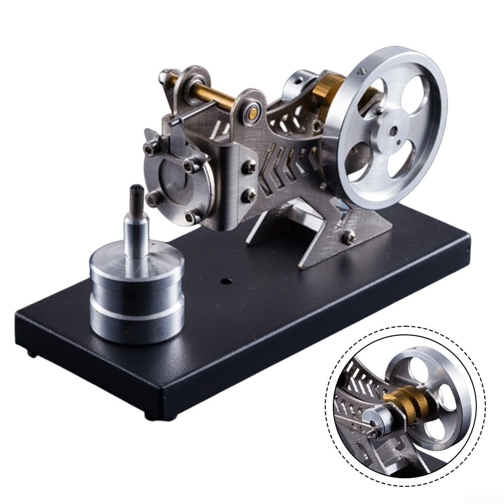 ZYNCUE Modellbausatz für Heißgasturbine, Dampfmaschine aus Vollmetall, Aluminium, 150x70x88mm, für Lehre und Dekoration