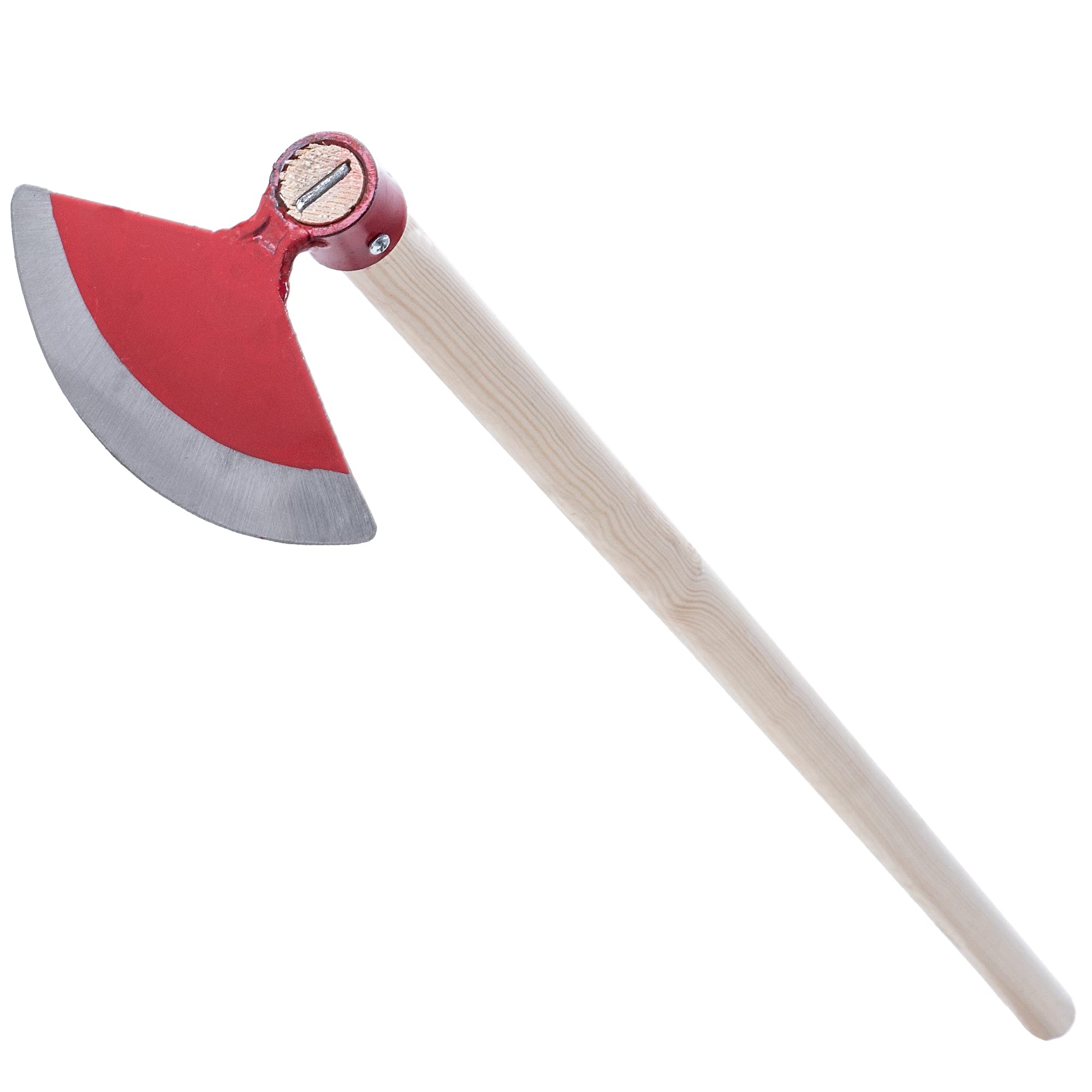 KADAX Hoe Testa di Metallo, Zappa da Giardino con Stelo in Legno, Zappa per Rimuovere Erba, Zappa di Erba, Accessori da Giardino per diserbo (semicircolare, Larghezza: 18 cm, Rosso)