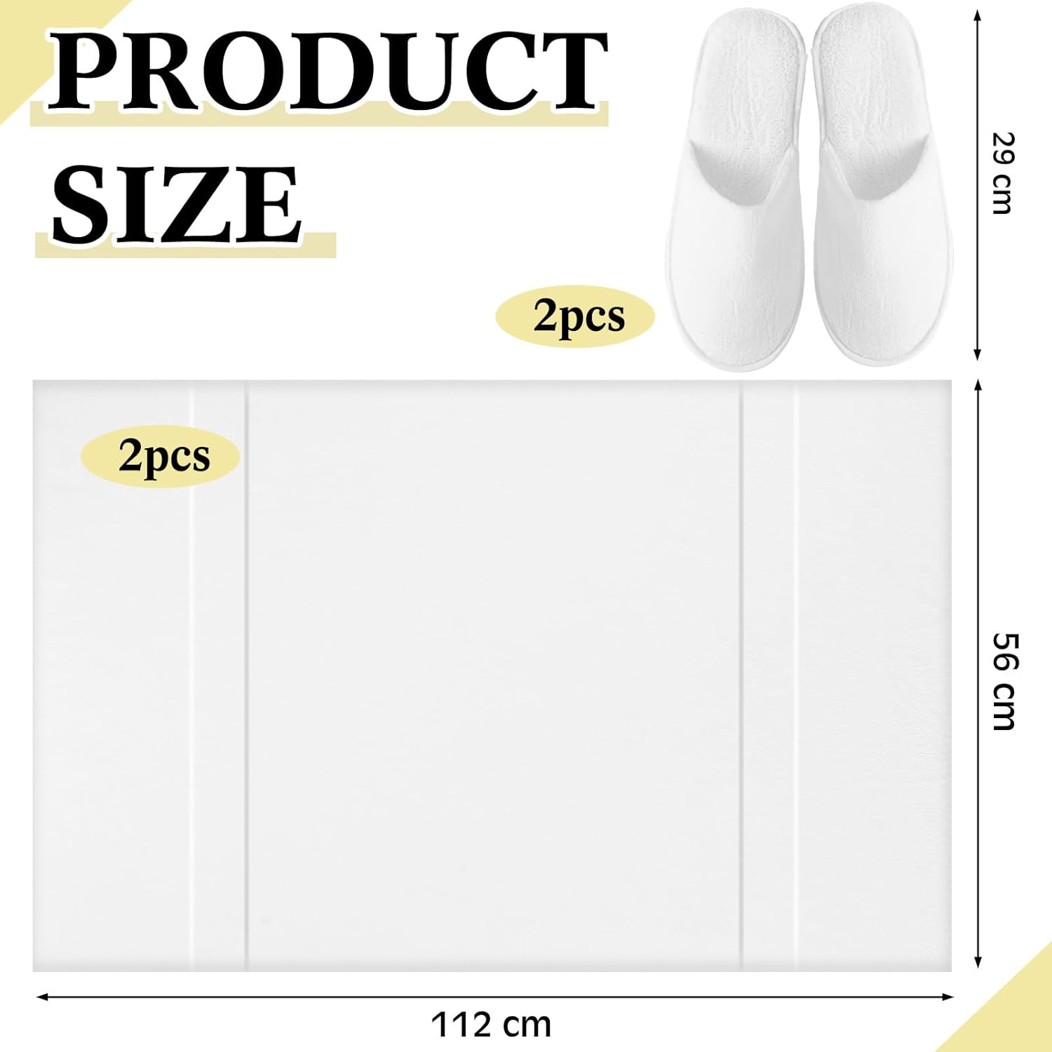 Chuarry 6 Pcs Terry Cloth Robes Set Robe and Slippers Set Hotel Bathrobes with Shower Towel and Slippers Unisex Spa(White,One Size)