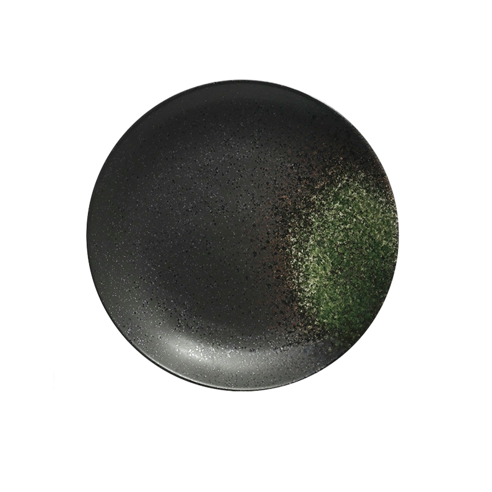 Japoński ceramiczny okrągły płytki talerz śniadanie stek deser ciasto talerz - płatek śniegu zielony (25 cm)