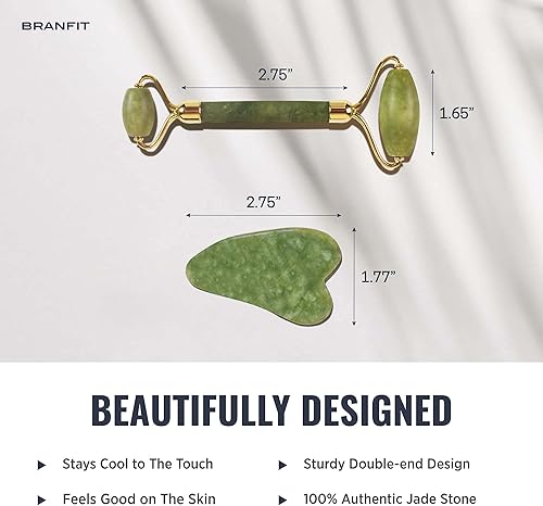 Miniatura 2 de Gua Sha - Herramienta de masaje de jade para el cuidado de la piel, rodillo de jade natural, producto de belleza para tratamiento antienvejecimiento