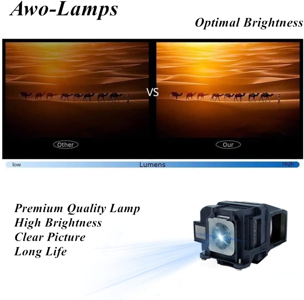 Miniatura 5 de AWO V13H010L78 Bombilla de repuesto con carcasa para EPSON ELPLP78 PowerLite Home Cinema 2030 2040 2045 2000 730HD 740HD 725HD VS230 VS330 VS335W