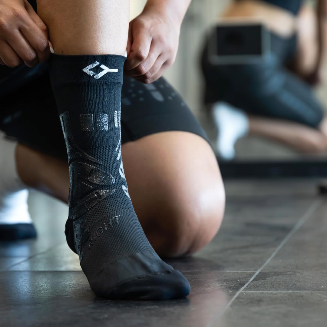 FLOKY Ankle Support Tobillera Biomecánica de Compresión Multisport Tenis Fútbol Padel Estabiliza la Articulación Con Bandas de Silicona Protege los tendones y los músculos.