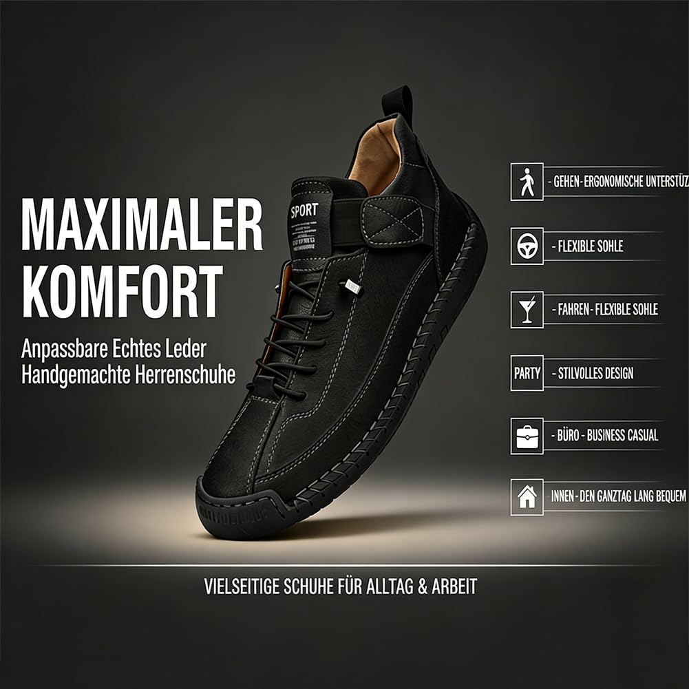 2026 Upgrade Montela Sneakers, Zapatillas ortopédicas cómodas e indoloras, cómodos zapatos de cuero de apoyo, zapatos descalzos impermeables, 36-48 EU