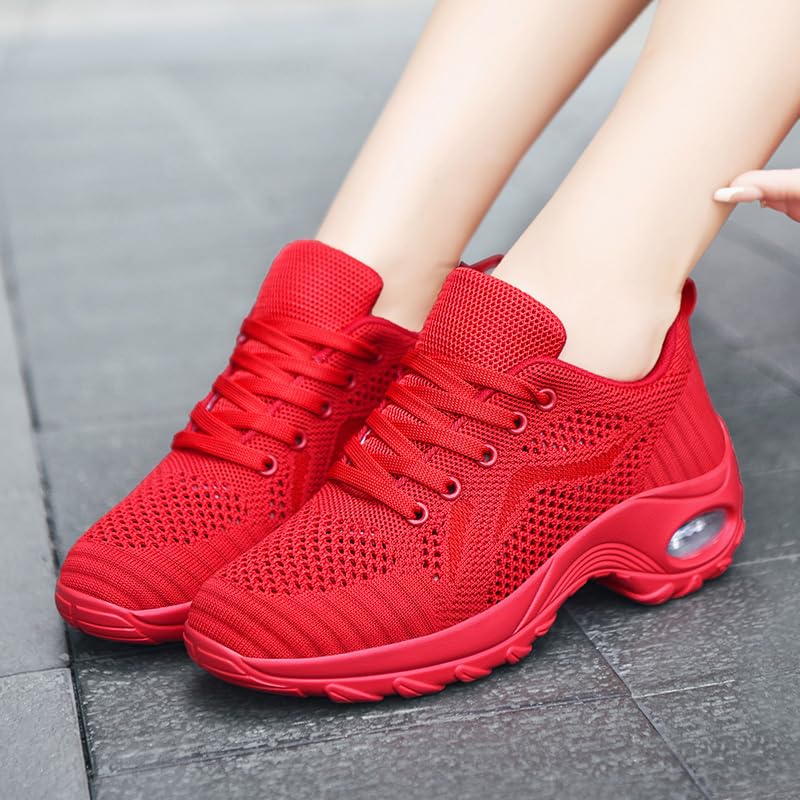 Image of DLWKIPV Womens Walking Running Shoes Tennis Slip On Sneakers Gym Workout Sport Lightweight Breathable Mesh Comfortable Casual Apricot Size 8