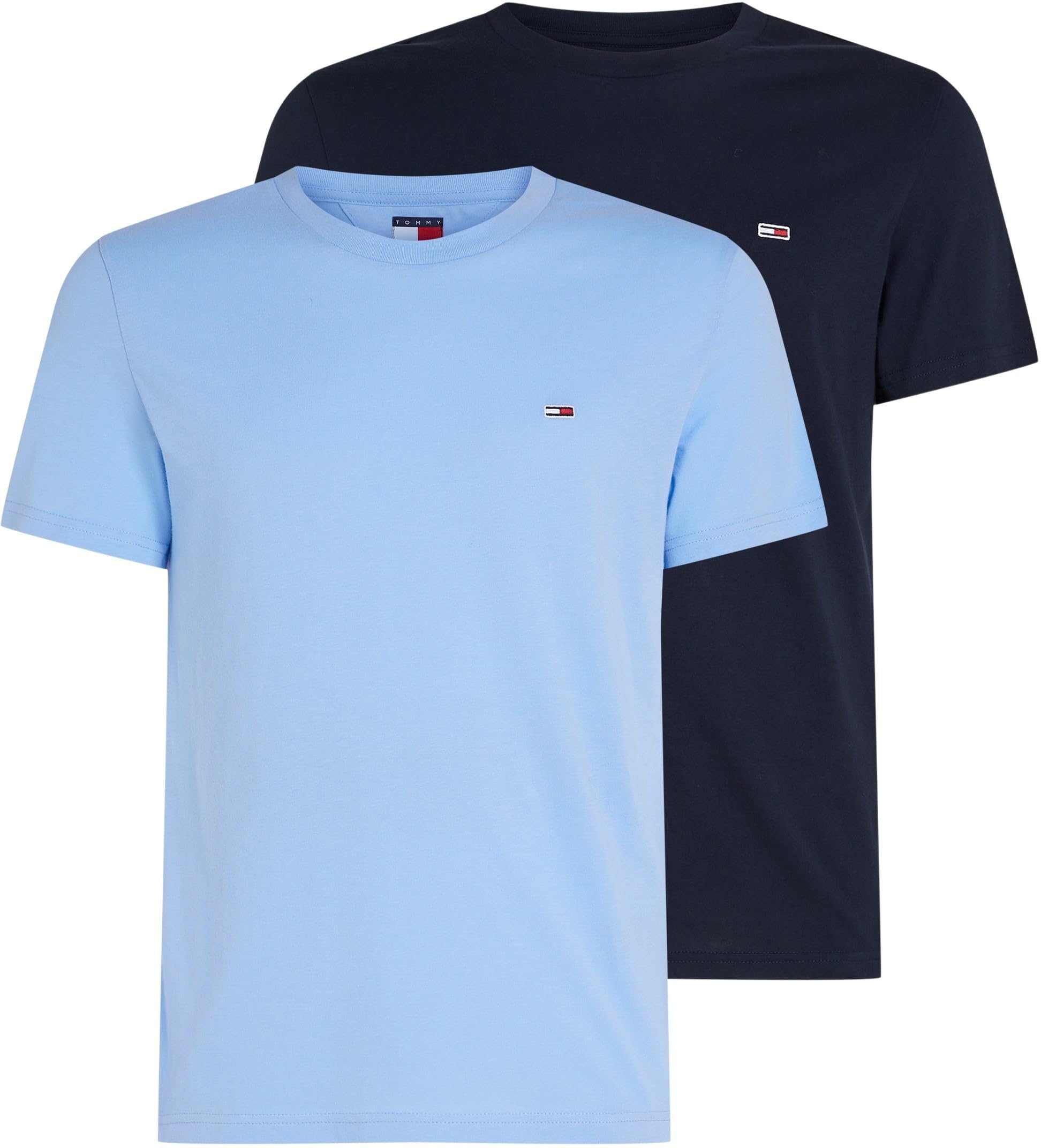 Tommy Jeans Herren TJM Xslim 2pack Jersey Tee EXT Dm0dm20687, Blue (Sugarplum Blue/Dark Night Navy), S